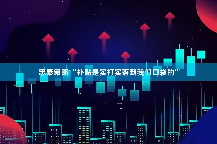 忠泰策略 “补贴是实打实落到我们口袋的”