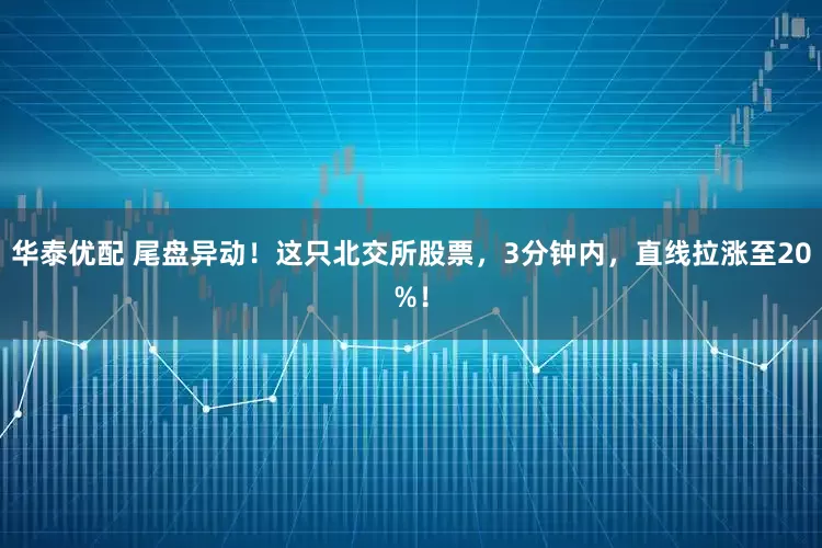 华泰优配 尾盘异动！这只北交所股票，3分钟内，直线拉涨至20%！