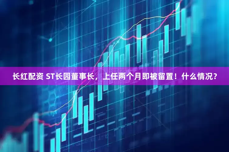长红配资 ST长园董事长,上任两个月即被留置!什么情况?